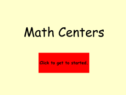 Math Centers - e-Learning System