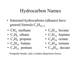 Hydrocarbon Names