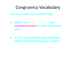 Congruency Vocabulary