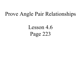 PP Prove Angle Pair Relationships Lesson 4.6 for 1-18