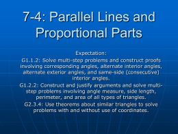 7-4: Parallel Lines and Proportional Parts