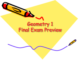 Geometry 1 Final Exam Preview