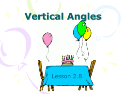 2.8 Vertical Angles