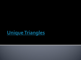 Unique and Similar Triangles