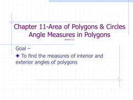Polygon #of sides “n”