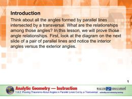 1.8.2 Angles Formed by Parallel Lines and Transversals