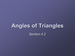 Angles of Triangles - peacock
