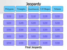 Math Chapter 11 Jeopardy