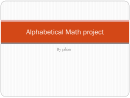 Alphabetical Math project