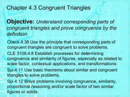 Understand corresponding parts of congruent triangles and prove
