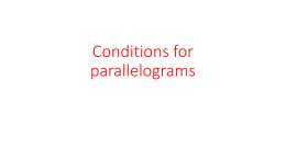 Conditions for parallelograms