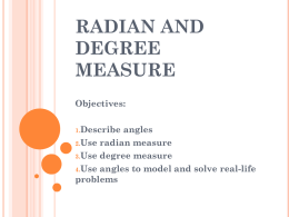 Radian and Degree Measure - Social Circle City Schools