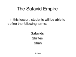 The Safavid Empire - White Plains Public Schools