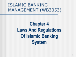 Chapter 4 Laws And Regulations Of Islamic Banking System