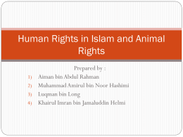 Human Rights in Islam and Animal Rights