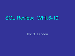 SOL Review: WHI.6-10