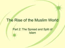 The Rise of the Muslim World - Windham School Department