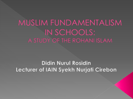 MUSLIM FUNDAMENTALISM IN SCHOOLS