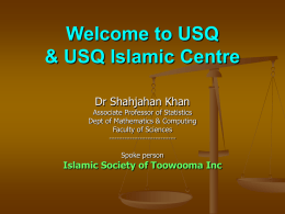 Welcome to USQ Islamic Centre Open Day 2006