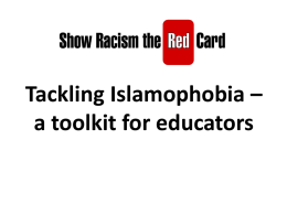 Tackling Islamophobia – a toolkit for educators