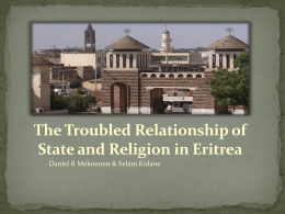 The Troubled Relationship of State and Religion in Eritrea