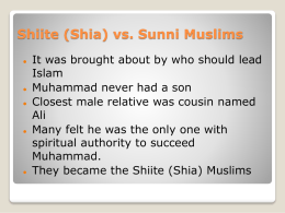 Shihite vs Sunni Moslems
