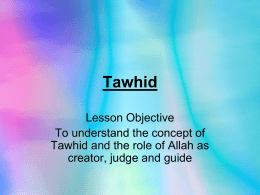 Tawhid - Religious Education 4 U