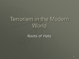 Terrorism in the Modern World