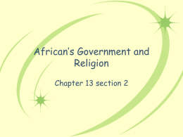 African`s Government and Religion