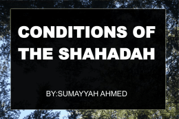 condition of shahadah