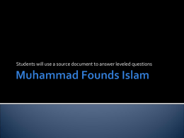 Muhammad Founds Islam