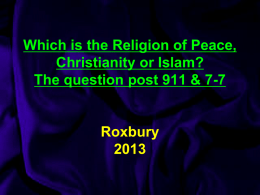 PEACE IN CHRISTIANITY & ISLAM