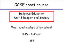 Role of conscience GCSE short course