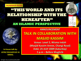 “THIS WORLD AND ITS RELATIONSHIP WITH THE HEREAFTER