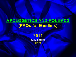 APOLOGETICS&POLEMICS-ISLAM@