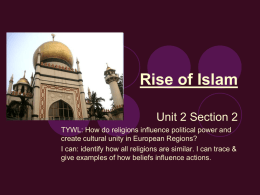 WHPP Unit 2 Section 2 Rise of Islam