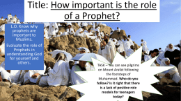 Lesson C Risalah Prophethood