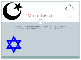 Monotheism - inglenookreligion