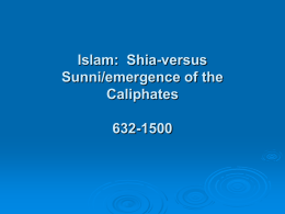 Shia VS. Sunni and Caliphates - Anderson School District One