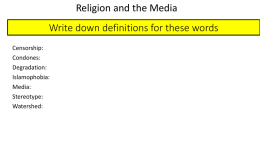1) religion and the Media