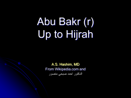 Abu Bakr up to Hijrah