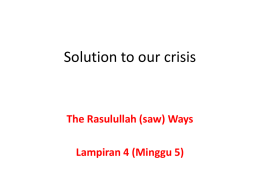 Solution to our crisis - al