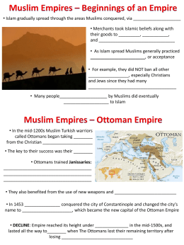 Muslim Empires – Beginnings of an Empire