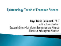 Philosophical Determinants of Islamic Economics