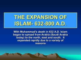 the expansion of islam- 632-800 ad