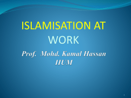 why bother about islamisation - International Islamic University