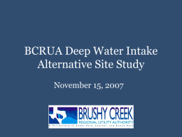 BCRUA Deep Water Intake Alternative Site Study