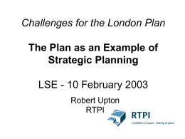 The Plan as an Example of Strategic Planning