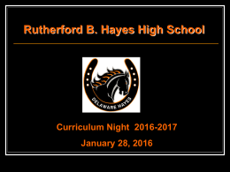 Rutherford B. Hayes High School Curriculum Night 2016