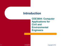 Computer Applications for Civil and Environmental Engineers